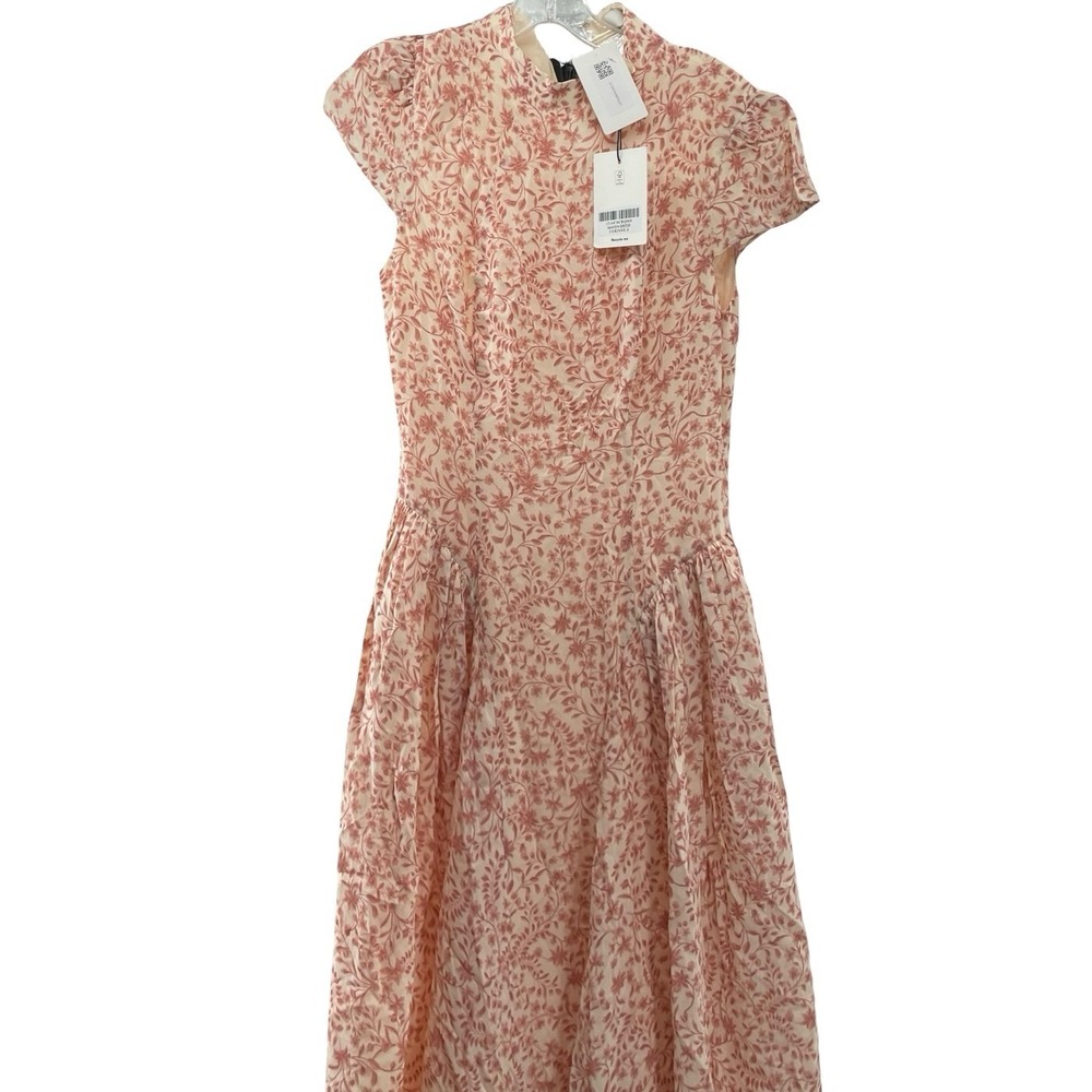 Reformation Women's Maven Dress Corinne Pink Floral Viscose Size 8